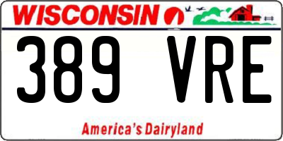 WI license plate 389VRE