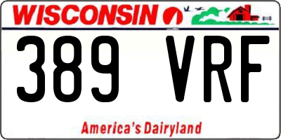 WI license plate 389VRF