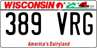 WI license plate 389VRG