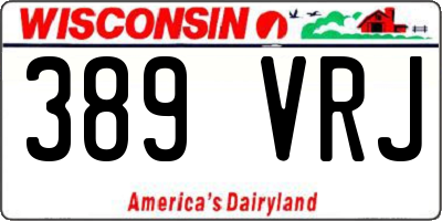 WI license plate 389VRJ