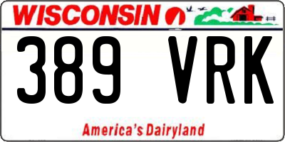WI license plate 389VRK