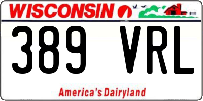 WI license plate 389VRL
