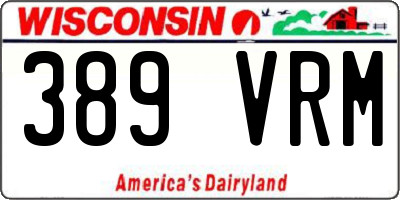 WI license plate 389VRM