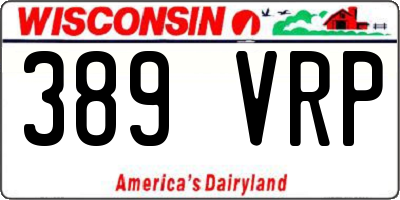 WI license plate 389VRP
