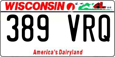WI license plate 389VRQ