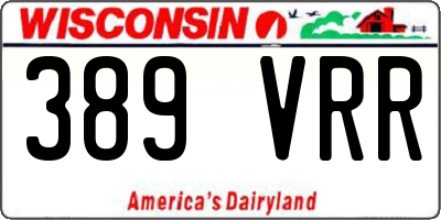 WI license plate 389VRR
