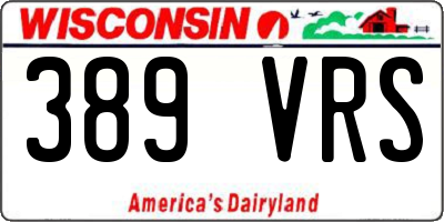 WI license plate 389VRS