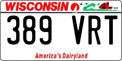 WI license plate 389VRT