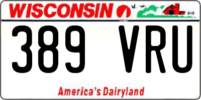 WI license plate 389VRU