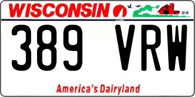 WI license plate 389VRW
