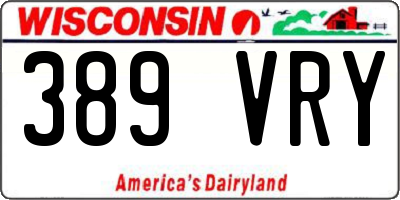 WI license plate 389VRY
