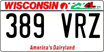 WI license plate 389VRZ