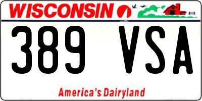 WI license plate 389VSA