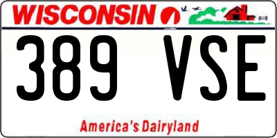 WI license plate 389VSE