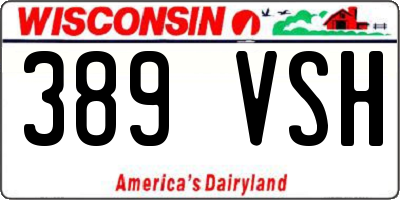 WI license plate 389VSH