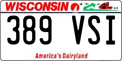 WI license plate 389VSI