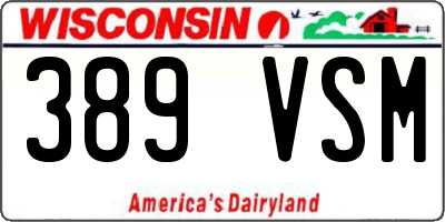 WI license plate 389VSM