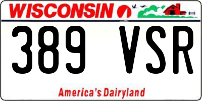 WI license plate 389VSR