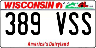 WI license plate 389VSS