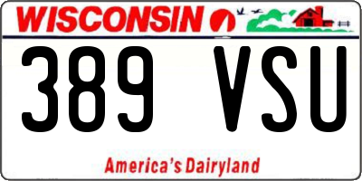WI license plate 389VSU