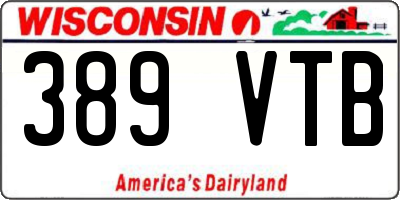 WI license plate 389VTB