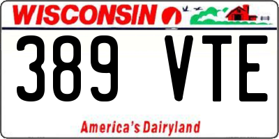 WI license plate 389VTE