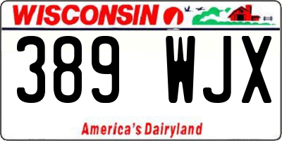 WI license plate 389WJX