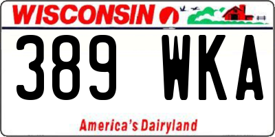 WI license plate 389WKA