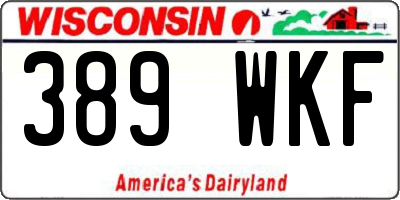 WI license plate 389WKF