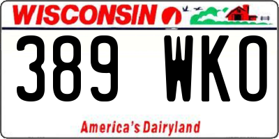 WI license plate 389WKO