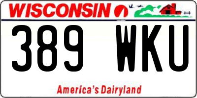 WI license plate 389WKU