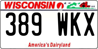 WI license plate 389WKX