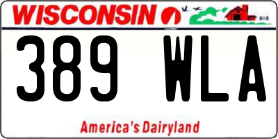 WI license plate 389WLA