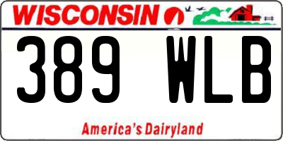 WI license plate 389WLB