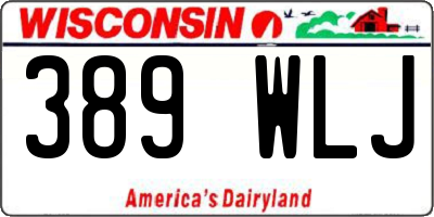 WI license plate 389WLJ