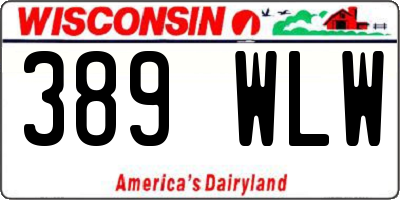 WI license plate 389WLW