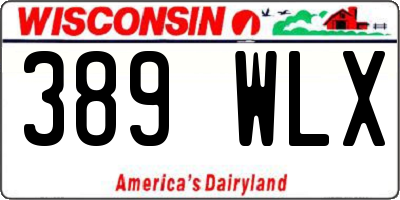 WI license plate 389WLX
