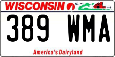 WI license plate 389WMA