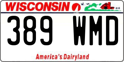 WI license plate 389WMD
