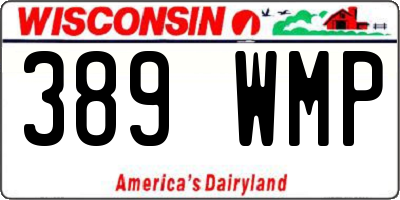 WI license plate 389WMP
