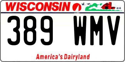 WI license plate 389WMV