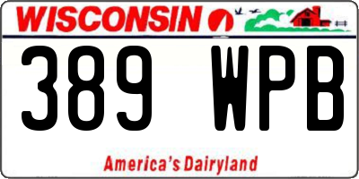WI license plate 389WPB