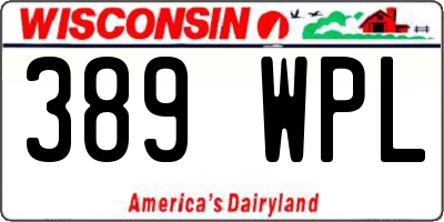 WI license plate 389WPL