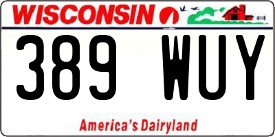 WI license plate 389WUY