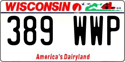 WI license plate 389WWP