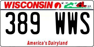 WI license plate 389WWS