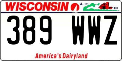 WI license plate 389WWZ