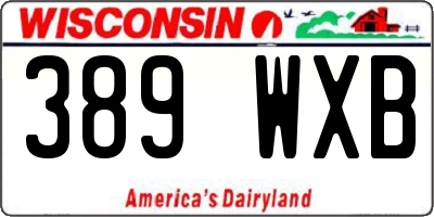 WI license plate 389WXB