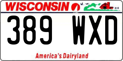 WI license plate 389WXD