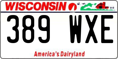 WI license plate 389WXE